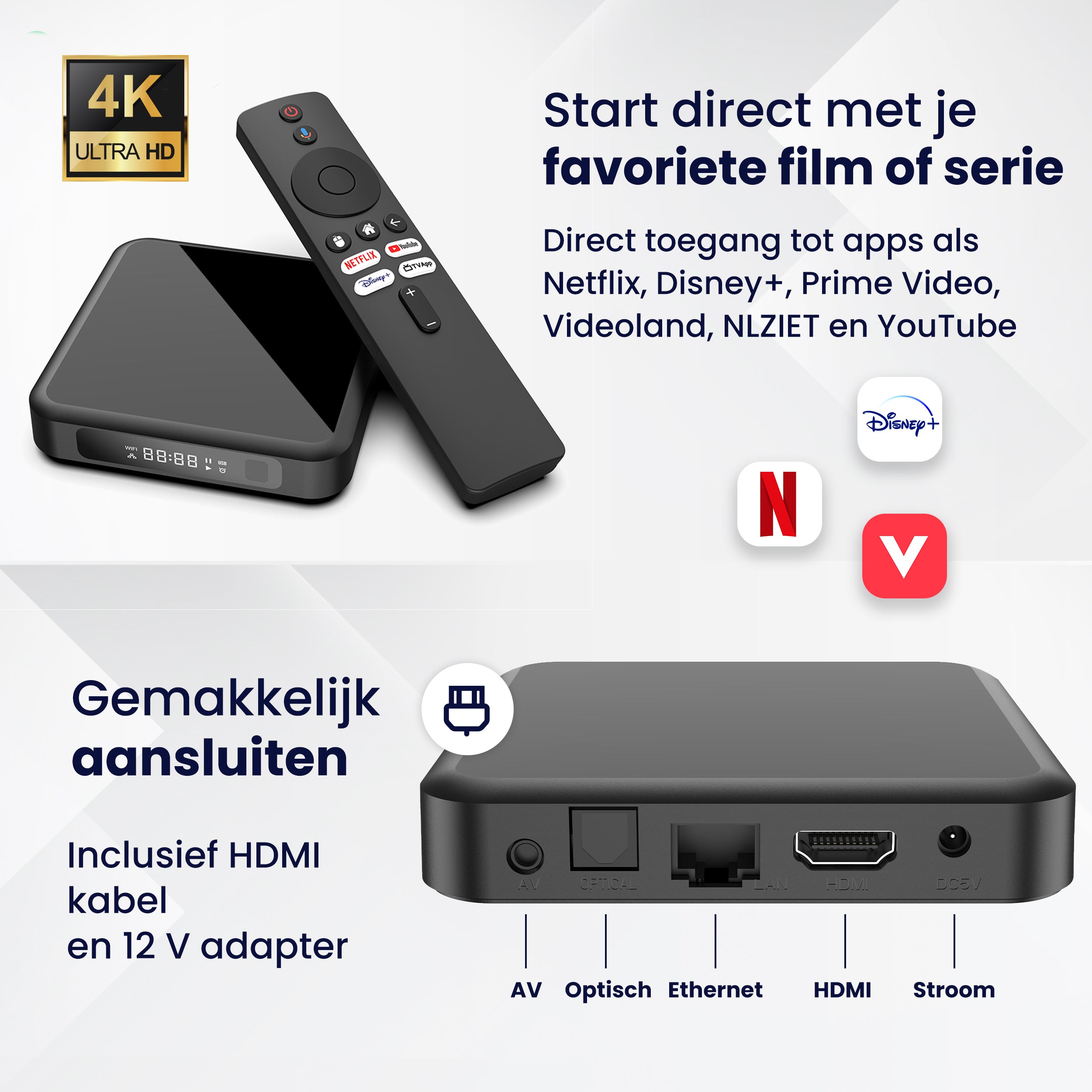 Android TV Streaming Box - Android 12 - 4K - 16GB