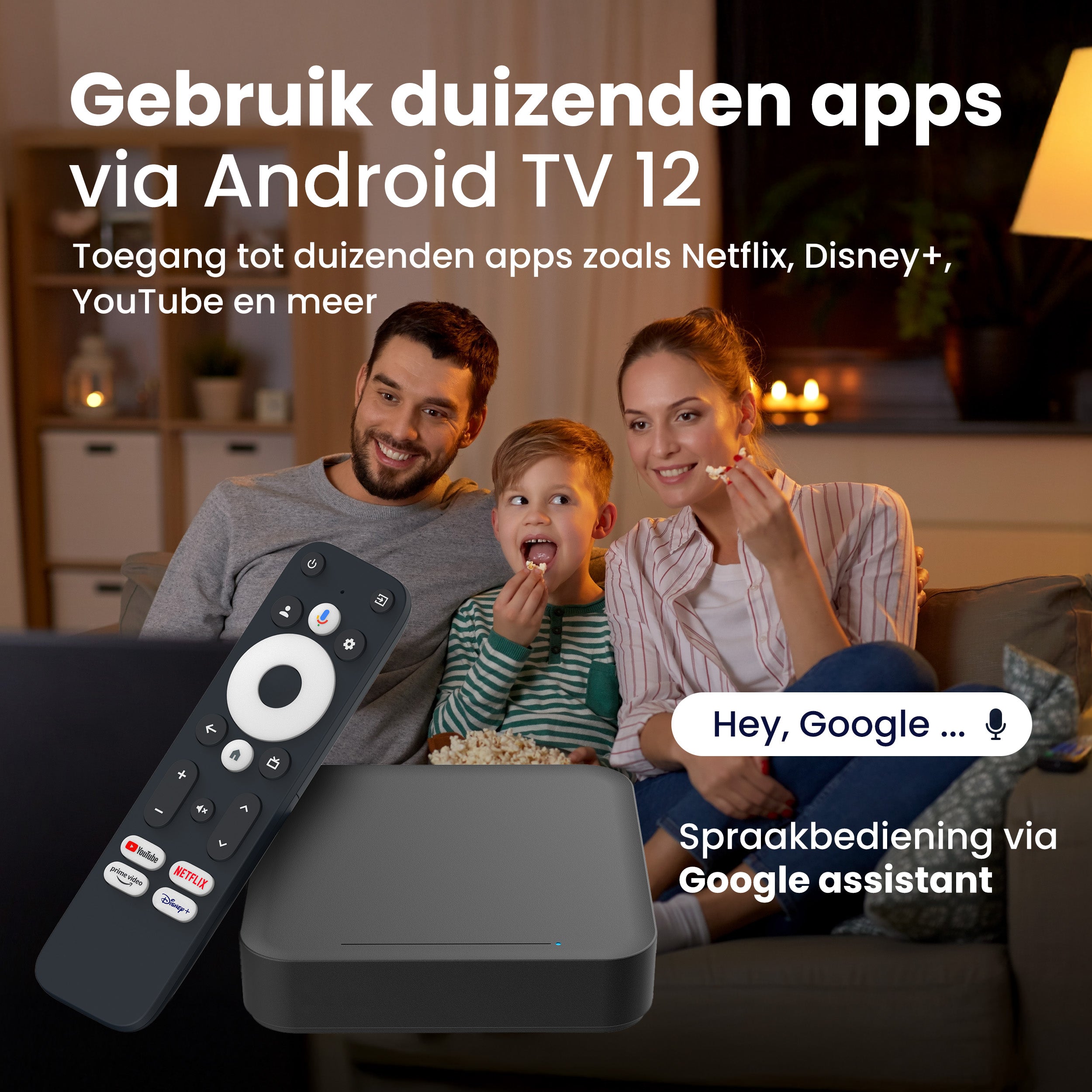 RockTek GT1 Android Streaming Box – Google TV 12 – Chromecast